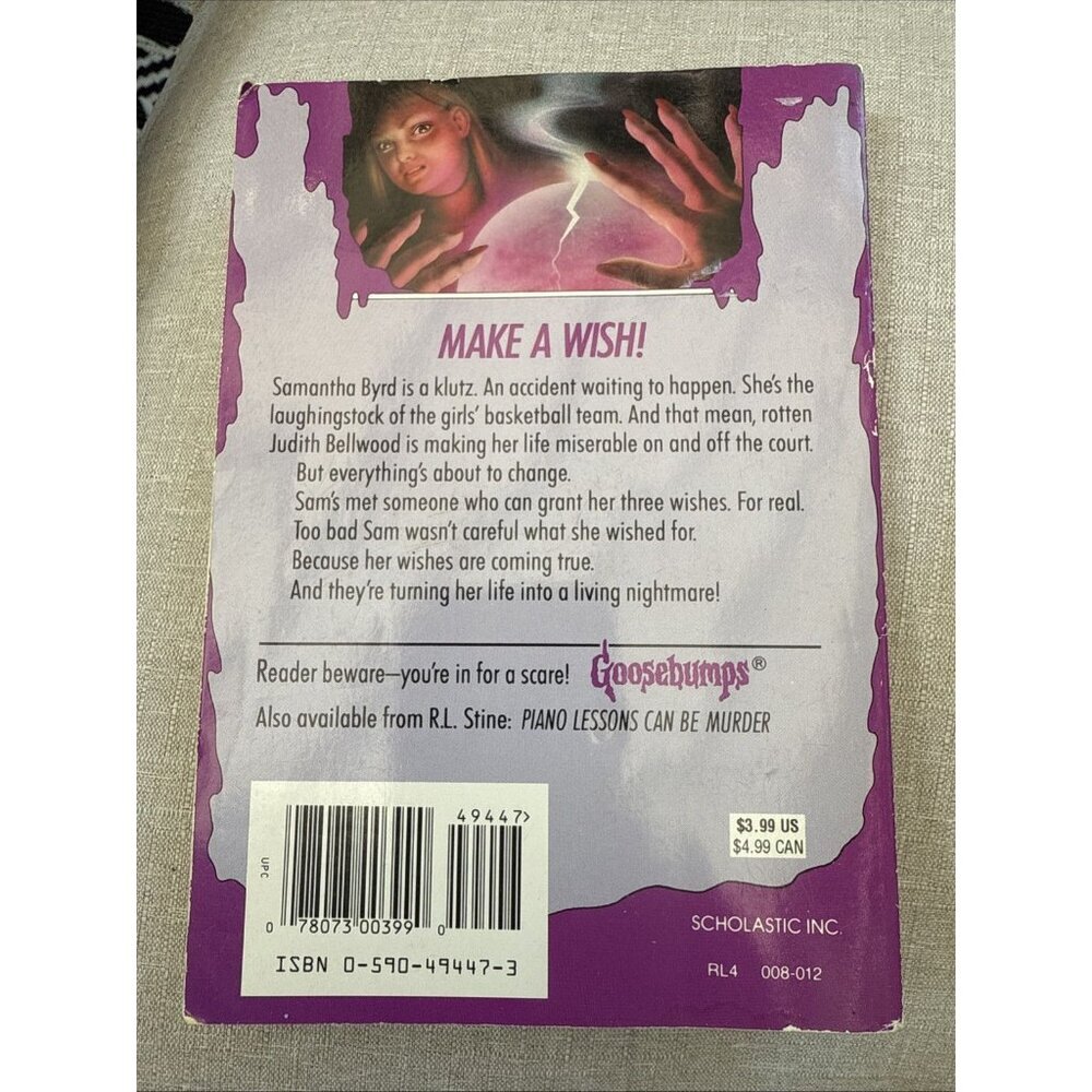 Goosebumps Be Careful What You Wish For ... #12 R L Stine Vintage Paperback Book - Picture 2 of 7
